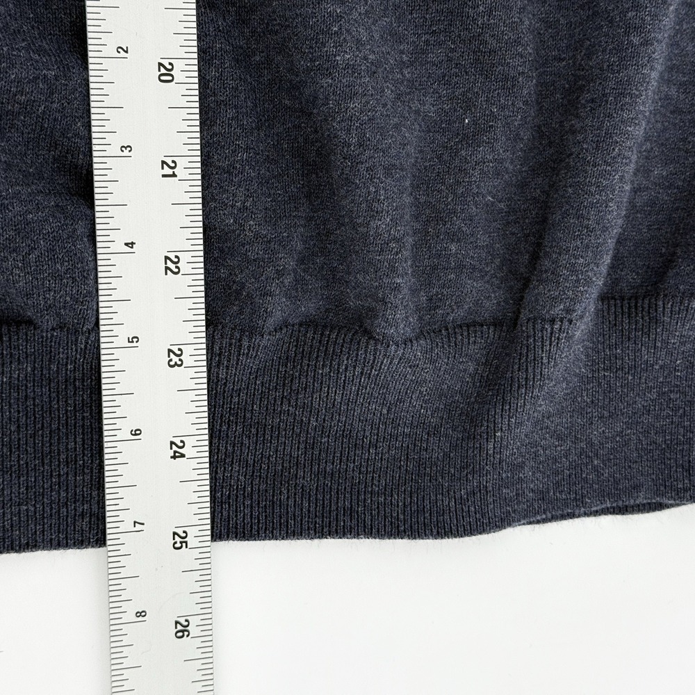 Jos.‎ A. Bank 1/4 Zip Sweater Mens M Signature Collection Pima Cotton Blue Knit - Picture 6 of 8